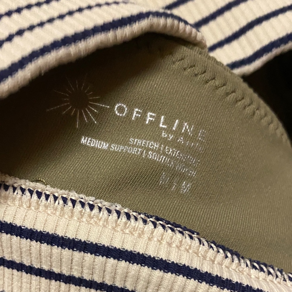 Stylish Olive Green Bralette with Striped Band - Picture 8 of 9